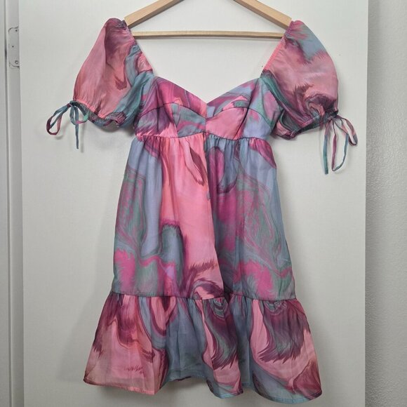 Amanda Uprichard Pink and Blue Mini Dress - Picture 5 of 7